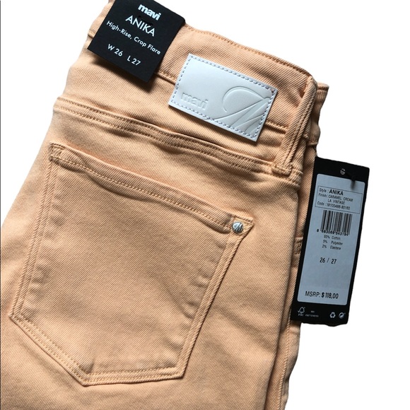 Mavi Anika Carmel Cream La Vintage High waisted crop flare jeans - Picture 5 of 16